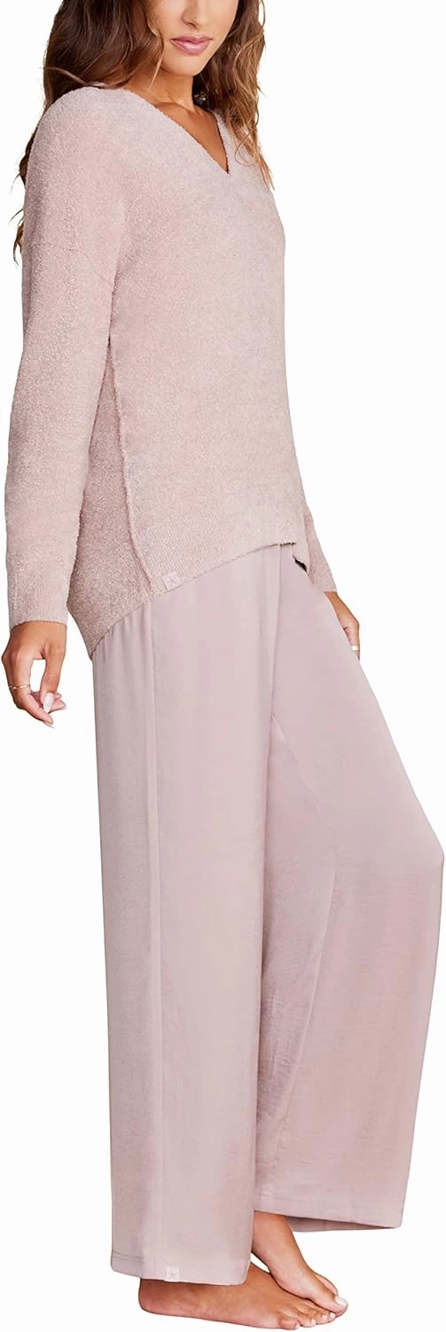 Barefoot Dreams CozyChic Lite V-Neck Seamed Pullover, Women’s Pullover, Great for Gym, Super Soft Sweater