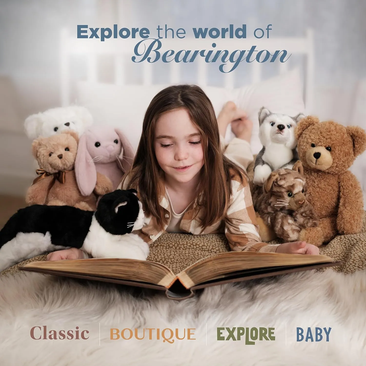 Bearington Baby Dreamer Snuggler, 15 Inch White and Pink Unicorn Plush Stuffed Animal Security Blanket Lovey for Babies
