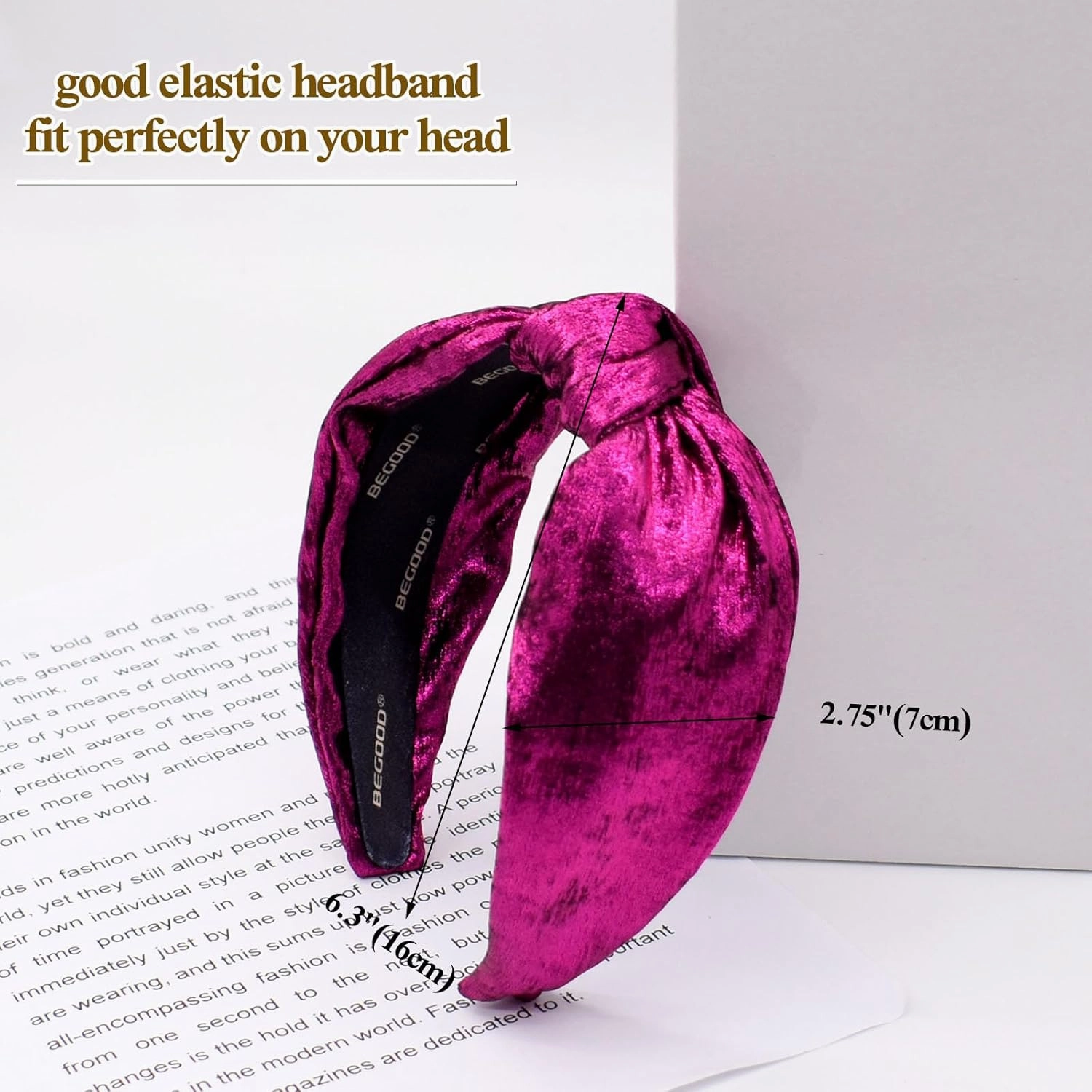 BEGOOD Headbands for Women Metallic Knotted Headband Fashion Top Knot Hairbands Wide Head Band Girls Womens Headbands Turban Hair Accessories 2Pcs
