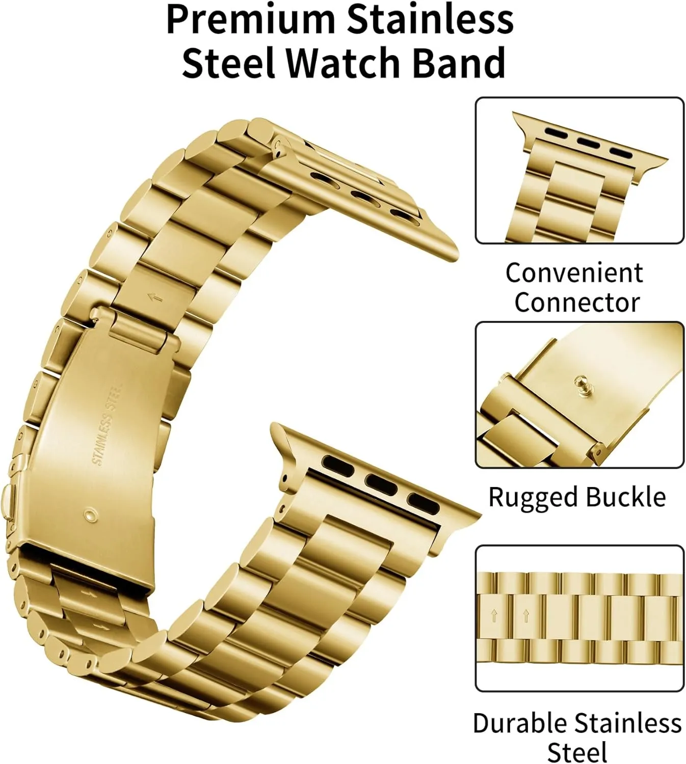 BINLUN Compatible with Apple Watch Band 49mm 46mm 45mm 44mm 42mm 41mm 40mm 38mm Stainless Steel Metal Watch Strap with TPU Watch Case Compatible with iWatch Series Ultra/10/9/8/7/SE2/SE/6/5/4/3/2/1