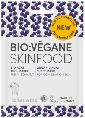 BIO:VEGANE SKINFOOD Organic Acai Sheet Mask For Combination Skin 3 Pack