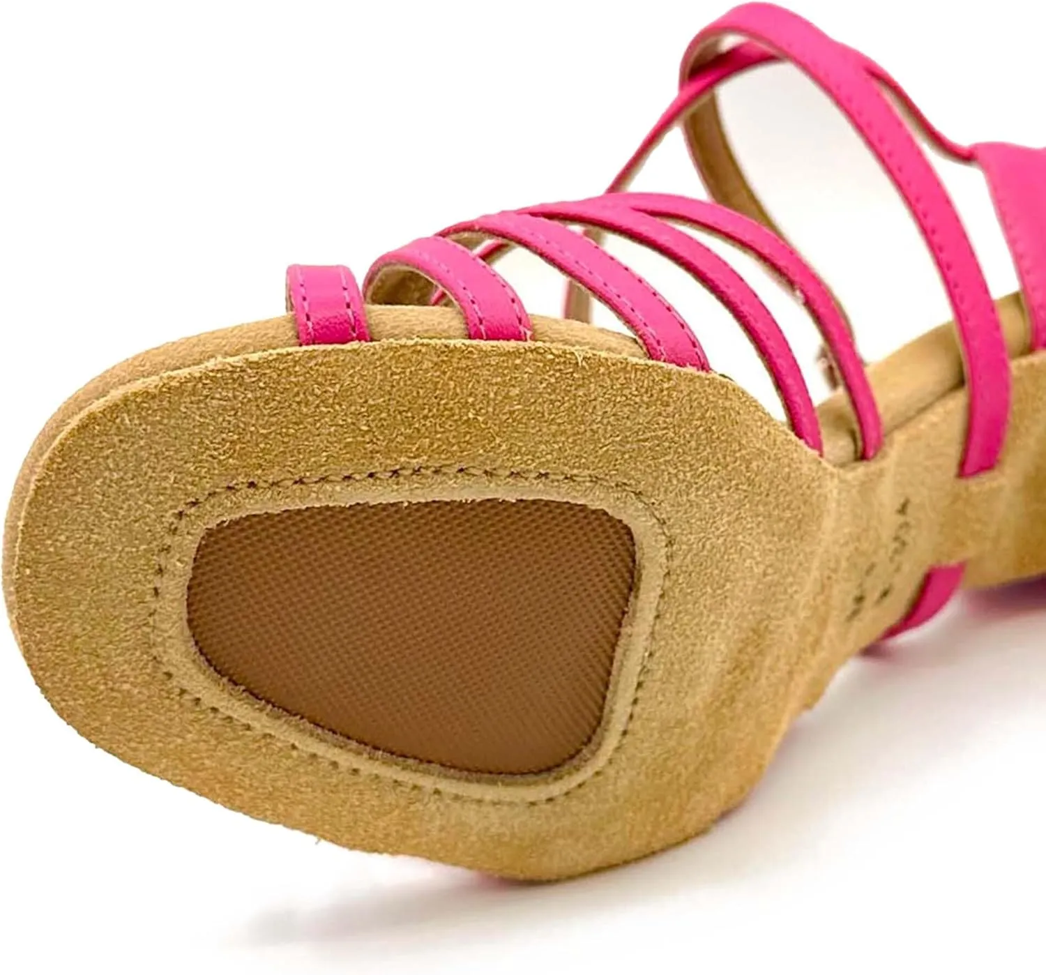BL304, Cha Cha, Lacey Schwimmer 3" Latin Heels for Dancers, Vegan Leather in Hot Pink, Satin Black, and Leather Caramel