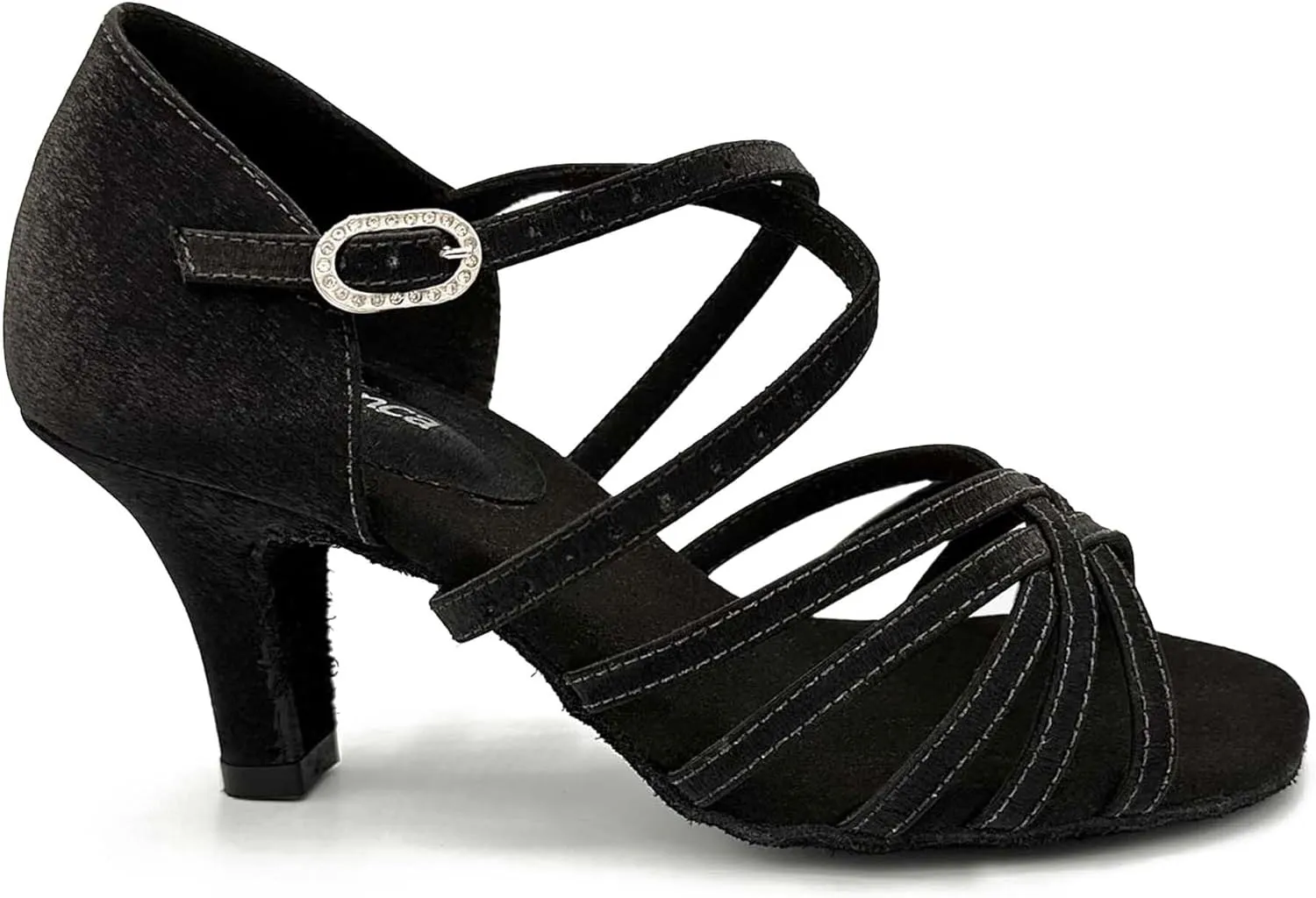 BL304, Cha Cha, Lacey Schwimmer 3" Latin Heels for Dancers, Vegan Leather in Hot Pink, Satin Black, and Leather Caramel
