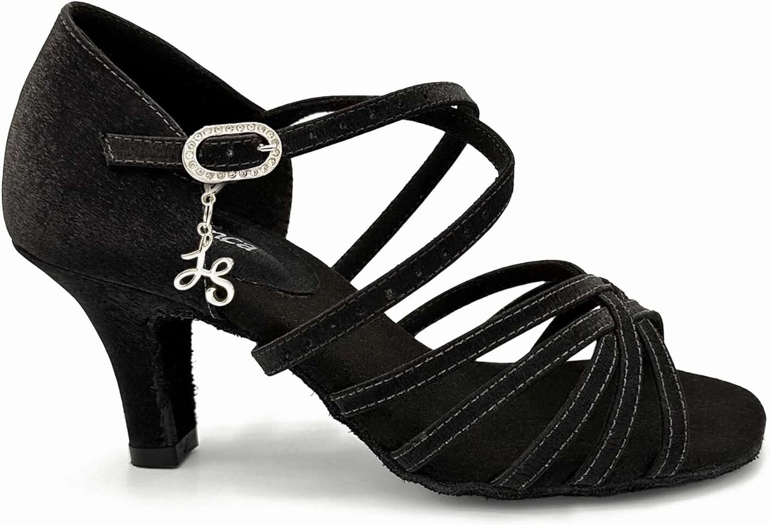 BL304, Cha Cha, Lacey Schwimmer 3" Latin Heels for Dancers, Vegan Leather in Hot Pink, Satin Black, and Leather Caramel
