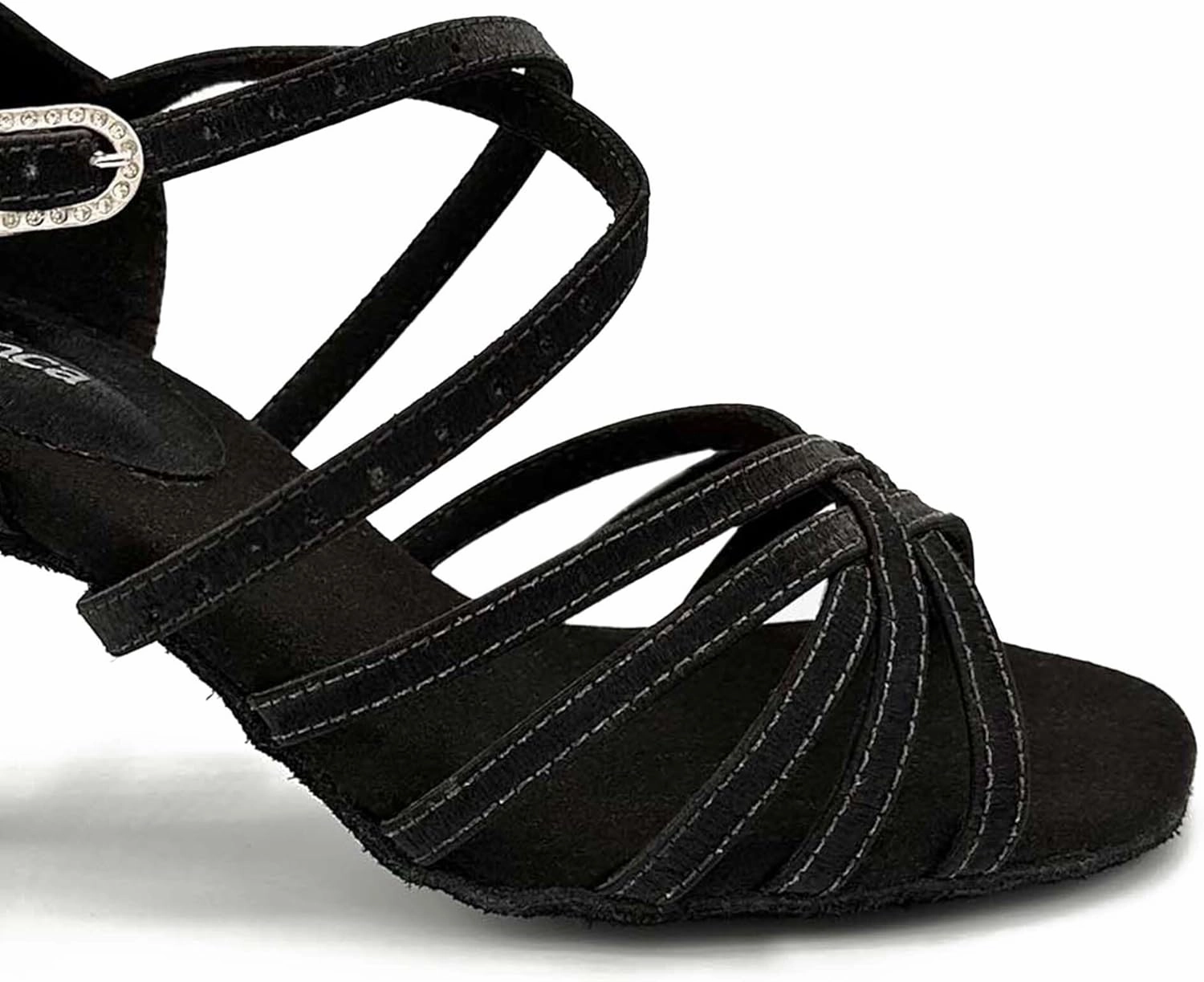 BL304, Cha Cha, Lacey Schwimmer 3" Latin Heels for Dancers, Vegan Leather in Hot Pink, Satin Black, and Leather Caramel