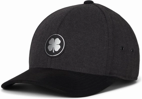 Black Clover Standard Gentleman Adjustable, Onyx Black Hat/Silver Metallic Reflective Clover