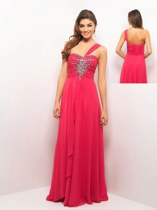 Blush by Alexia Designs - One Shoulder Strap Evening Gown X057