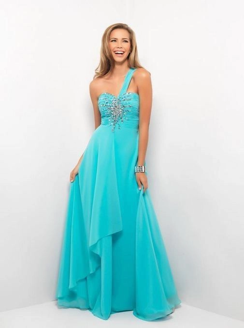 Blush by Alexia Designs - One Shoulder Strap Evening Gown X057