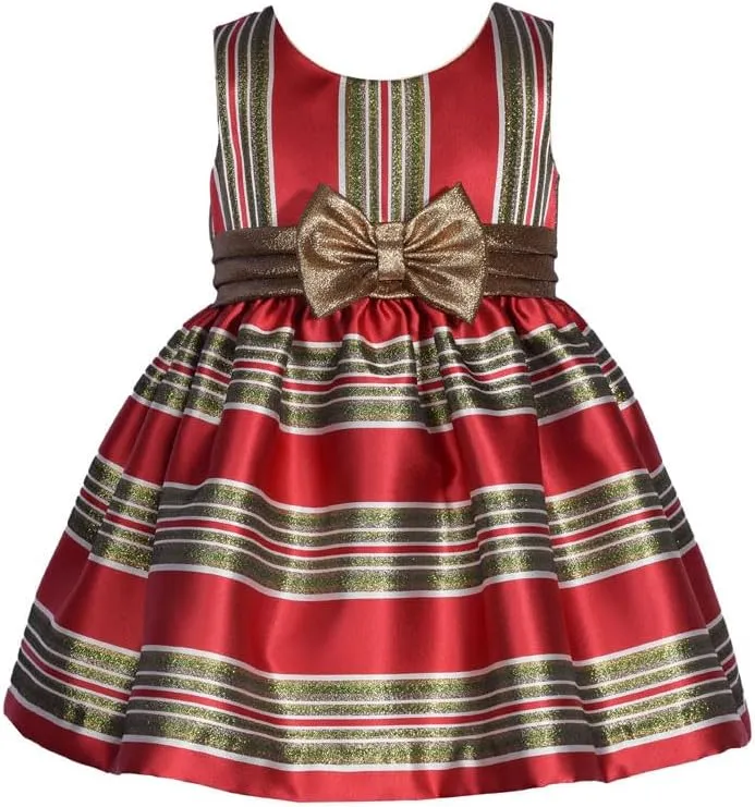Bonnie Jean Christmas Dress with Red Cardigan for Baby, Toddler, Little and Big Girls