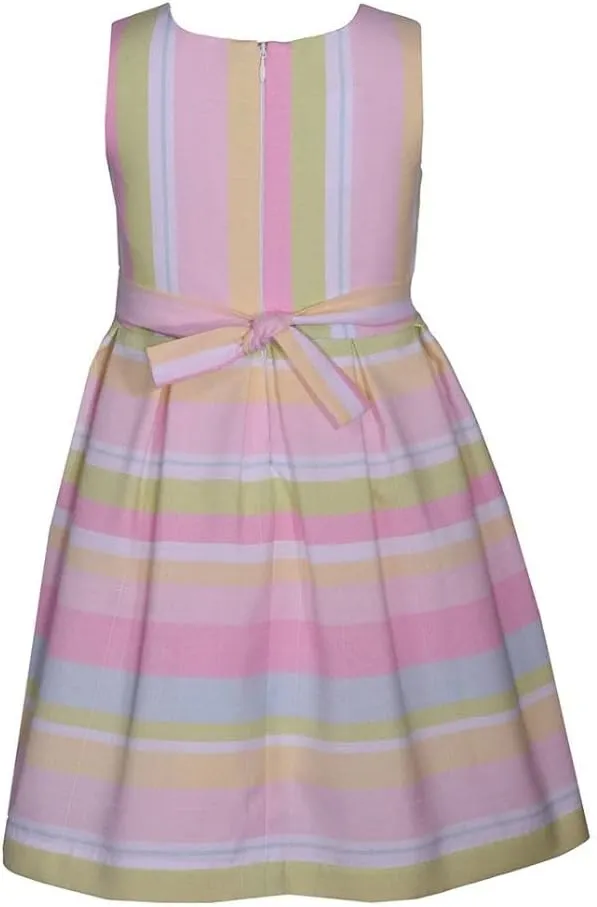 Bonnie Jean Easter Dress Spring Striped Dress for Baby Toddler and Little Girls