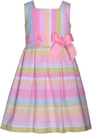 Bonnie Jean Easter Dress Spring Striped Dress for Baby Toddler and Little Girls