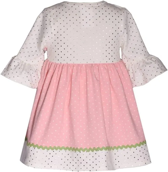 Bonnie Jean Girl's Easter Dress - Pink Bunny Dress for Baby Toddler and Little Girls