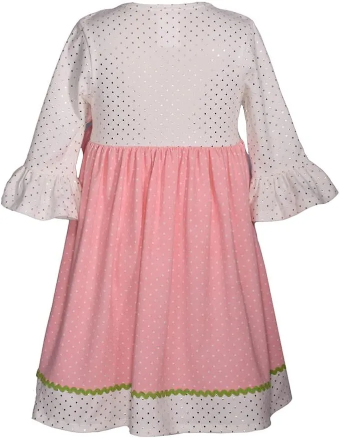 Bonnie Jean Girl's Easter Dress - Pink Bunny Dress for Baby Toddler and Little Girls