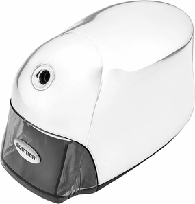 Bostitch Office QuietSharp Executive Heavy Duty Electric Pencil Sharpener for 65% Faster Sharpening and 6X Longer Cutter Life - Colored Pencil Compatible, Silver Chrome