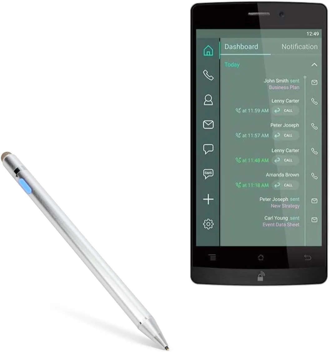 BoxWave Stylus Pen Compatible with Archos GranitePhone - AccuPoint Active Stylus, Electronic Stylus with Ultra Fine Tip - Metallic Silver