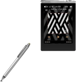 BoxWave Stylus Pen Compatible with Cowon Plenue D - DualTip Capacitive Stylus, Fiber Tip Disc Tip Capacitive Stylus Pen - Metallic Silver