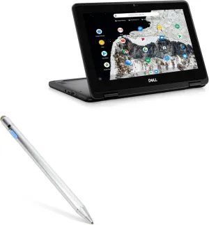 BoxWave Stylus Pen Compatible with Dell Chromebook 11 2-in-1 3100 (P30T) - AccuPoint Active Stylus, Electronic Stylus with Ultra Fine Tip - Metallic Silver