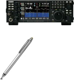 BoxWave Stylus Pen Compatible with Elecraft K4 Transceiver - DualTip Capacitive Stylus, Fiber Tip Disc Tip Capacitive Stylus Pen - Metallic Silver