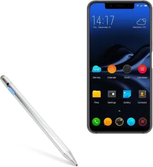 BoxWave Stylus Pen Compatible with Elephone A4 - AccuPoint Active Stylus, Electronic Stylus with Ultra Fine Tip - Metallic Silver