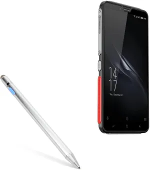 BoxWave Stylus Pen Compatible with Elephone Soldier - AccuPoint Active Stylus, Electronic Stylus with Ultra Fine Tip - Metallic Silver
