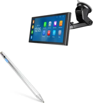 BoxWave Stylus Pen Compatible with Eonon P4 Portable Car Stereo (10.26 in) - AccuPoint Active Stylus, Electronic Stylus with Ultra Fine Tip - Metallic Silver