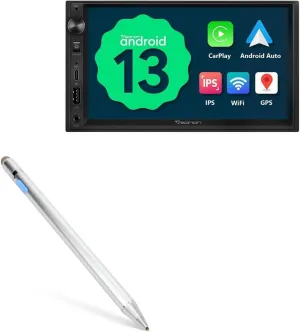 BoxWave Stylus Pen Compatible with Eonon UA13 (7 in) - AccuPoint Active Stylus, Electronic Stylus with Ultra Fine Tip - Metallic Silver