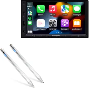 BoxWave Stylus Pen Compatible with Eonon X20 - AccuPoint Active Stylus (2-Pack), Electronic Stylus with Ultra Fine Tip - Metallic Silver