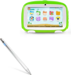 BoxWave Stylus Pen Compatible with Excelvan Kids Tablet (7 in) - AccuPoint Active Stylus, Electronic Stylus with Ultra Fine Tip - Metallic Silver
