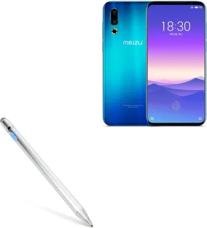 BoxWave Stylus Pen Compatible with Meizu 16Xs - AccuPoint Active Stylus, Electronic Stylus with Ultra Fine Tip - Metallic Silver