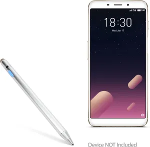 BoxWave Stylus Pen Compatible with Meizu M6s - AccuPoint Active Stylus, Electronic Stylus with Ultra Fine Tip - Metallic Silver
