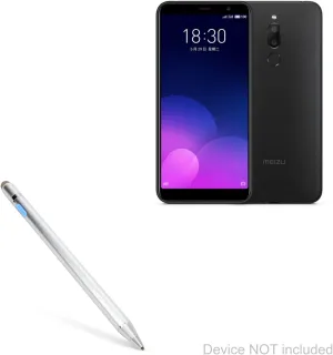 BoxWave Stylus Pen Compatible with Meizu M6T - AccuPoint Active Stylus, Electronic Stylus with Ultra Fine Tip - Metallic Silver