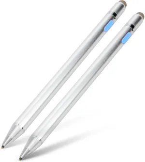 BoxWave Stylus Pen Compatible with Ooma 2670W IP Phone - AccuPoint Active Stylus (2-Pack), Electronic Stylus with Ultra Fine Tip - Metallic Silver