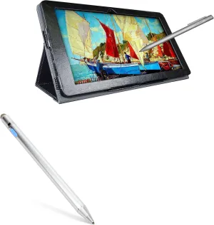 BoxWave Stylus Pen Compatible with Simbans PicassoTab 10 - AccuPoint Active Stylus, Electronic Stylus with Ultra Fine Tip - Metallic Silver