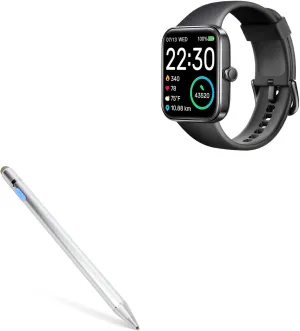 BoxWave Stylus Pen Compatible with SKG Smart Watch -V7 (1.7 in) - AccuPoint Active Stylus, Electronic Stylus with Ultra Fine Tip - Metallic Silver