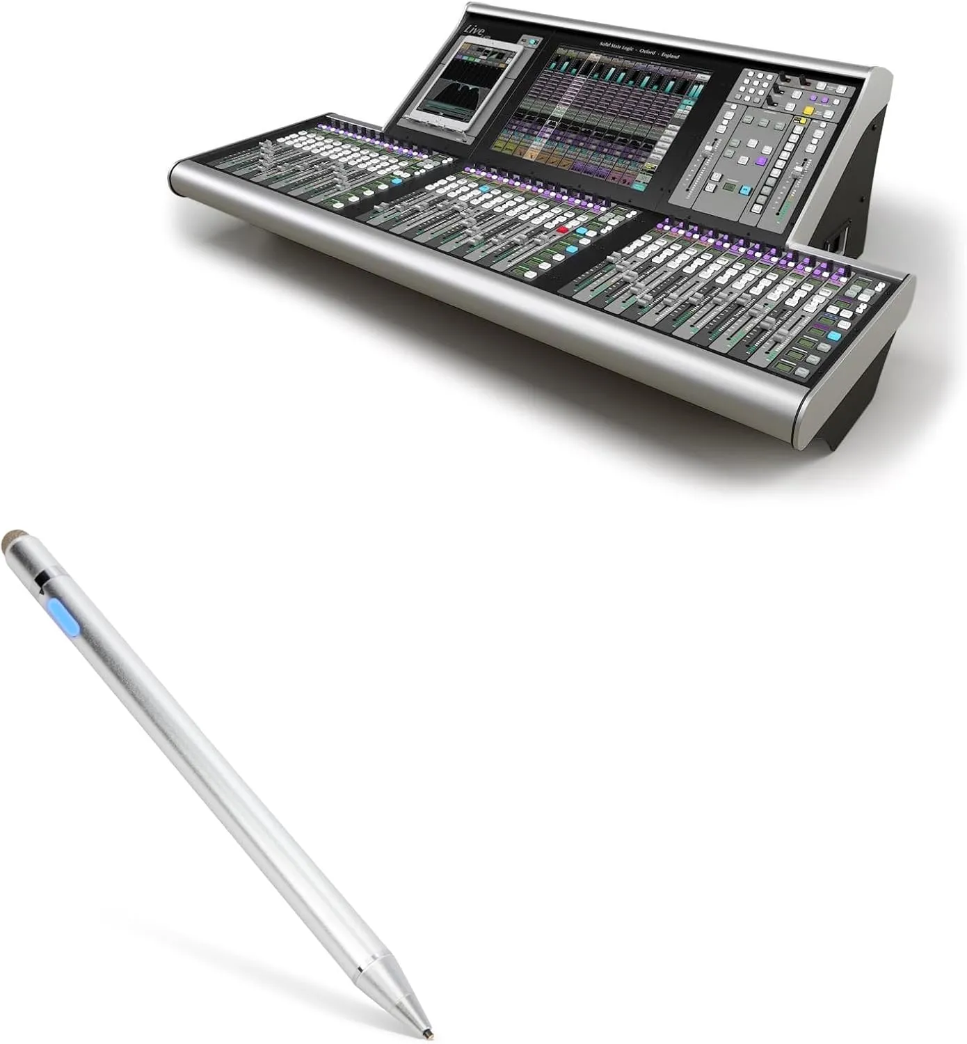 BoxWave Stylus Pen Compatible with Solid State Logic L450 - AccuPoint Active Stylus, Electronic Stylus with Ultra Fine Tip - Metallic Silver