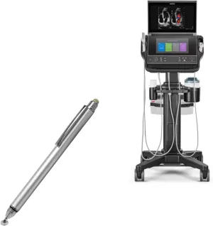 BoxWave Stylus Pen Compatible with Sonosite PX - DualTip Capacitive Stylus, Fiber Tip Disc Tip Capacitive Stylus Pen - Metallic Silver
