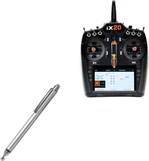 BoxWave Stylus Pen Compatible with Spektrum iX20 20-Channel DSMX Transmitter (5 in) - DualTip Capacitive Stylus, Fiber Tip Disc Tip Capacitive Stylus Pen - Metallic Silver