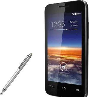 BoxWave Stylus Pen Compatible with Vodafone Smart First 6 - DualTip Capacitive Stylus, Fiber Tip Disc Tip Capacitive Stylus Pen - Metallic Silver