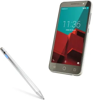 BoxWave Stylus Pen Compatible with Vodafone Smart Prime 6 - AccuPoint Active Stylus, Electronic Stylus with Ultra Fine Tip - Metallic Silver