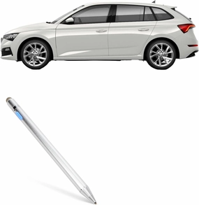BoxWave Stylus Pen Compatible with Skoda 2023 Scala Display (9.2 in) - AccuPoint Active Stylus, Electronic Stylus with Ultra Fine Tip - Metallic Silver