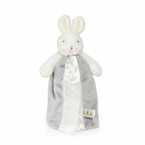 Bunnies By The Bay Bloom Bunny Bye Bye Buddy - Travel Size Baby Lovey - 11 inch Stuffed Rabbit and Baby Blanket - Super Soft Velour with Satin Lining