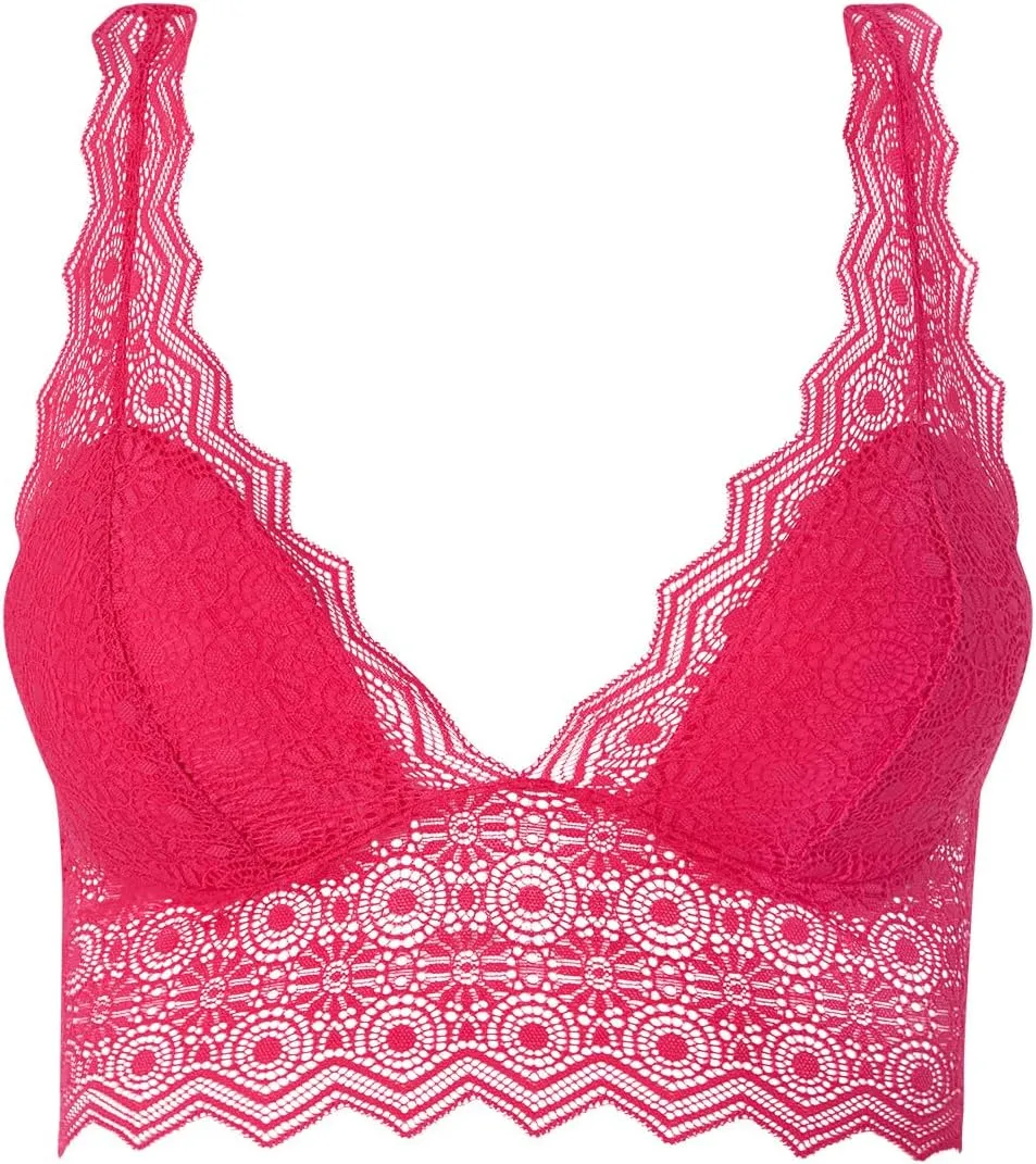 by Chantelle Georgia Bra Bralette Sof Cup Bras Non Wired Lingerie, Small, Lipstick Pink