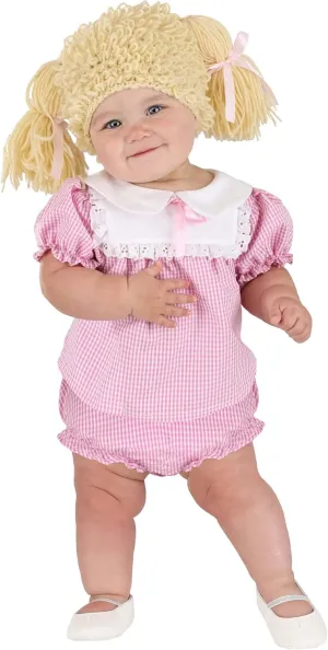 Cabbage Garden Infant Costume for Halloween Dress, Diaper Cover, Wig with Ribbons