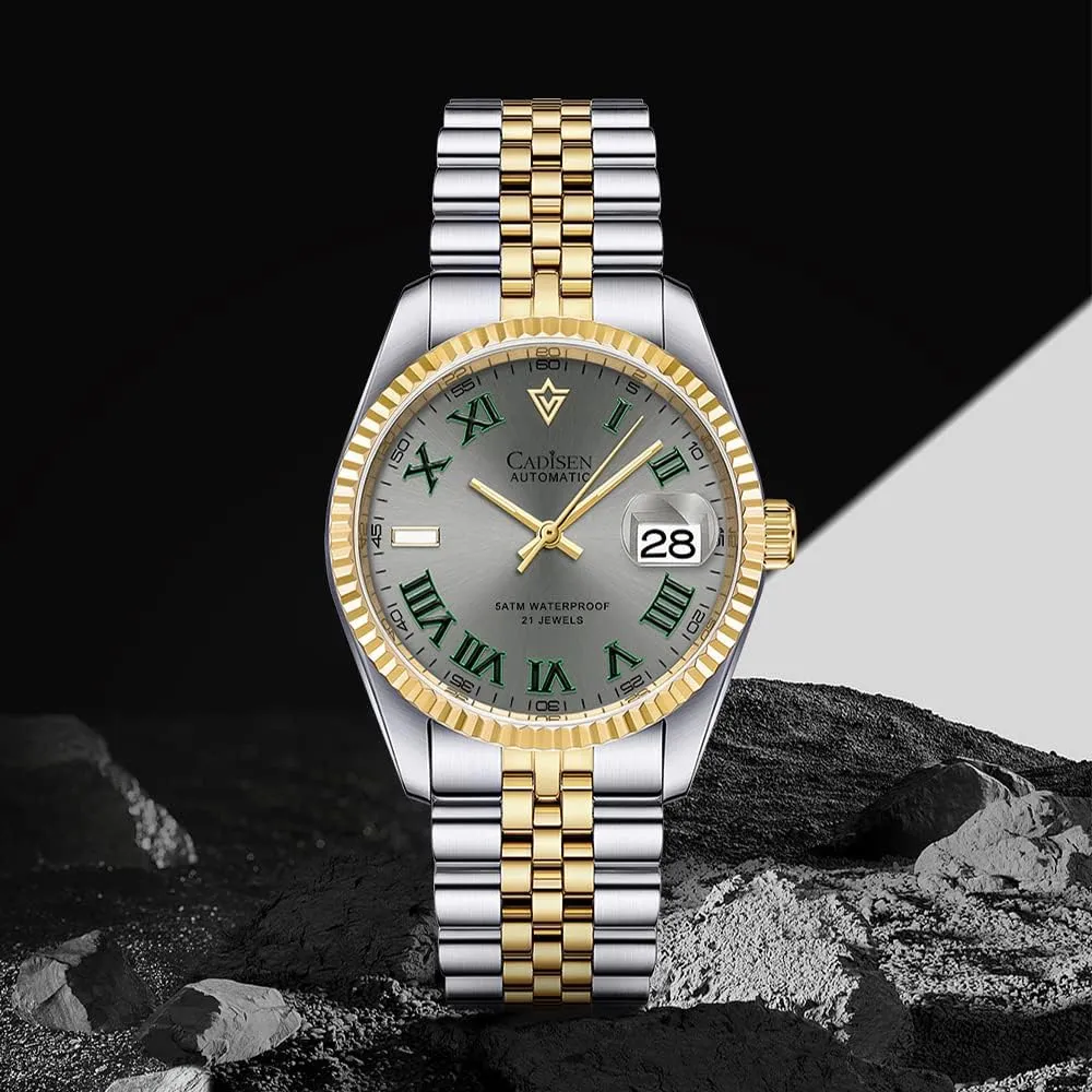 CADISEN Automatic Watches Men's Mechanical MIYOTA 8215 Business Waterproof Wristwatch