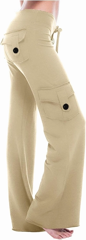 Cargo Leggings with Pockets for Women Bootcut Flare Wide Leg Yoga Pants Gym Workout Clothes Casual Beach Lounge Pants