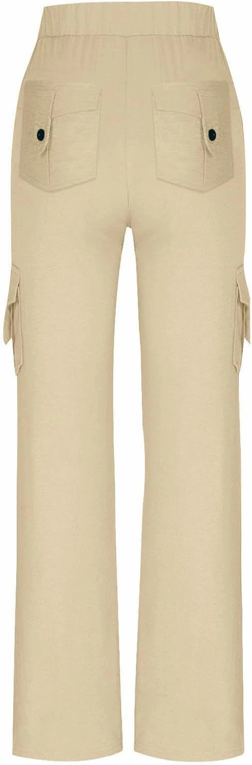 Cargo Leggings with Pockets for Women Bootcut Flare Wide Leg Yoga Pants Gym Workout Clothes Casual Beach Lounge Pants