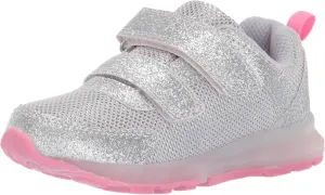 carter's Girl's Drew Metallic Light-Up Sneaker, Silver, 9 M US Toddler