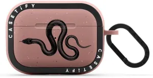 CASETiFY Bounce Airpods Pro (1st/2nd Gen) Case with Ring - Black Kingsnake - Matte Dusty Rose