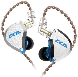 CCA C12 in-Ear Monitors, 5BA 1DD Hybrid HiFi Stereo Noise Isolating IEM Wired Earphones/Earbuds/Headphones with Detachable Tangle-Free Cable 2Pin for Musician Audiophile (Without MIC, Dream Blue)