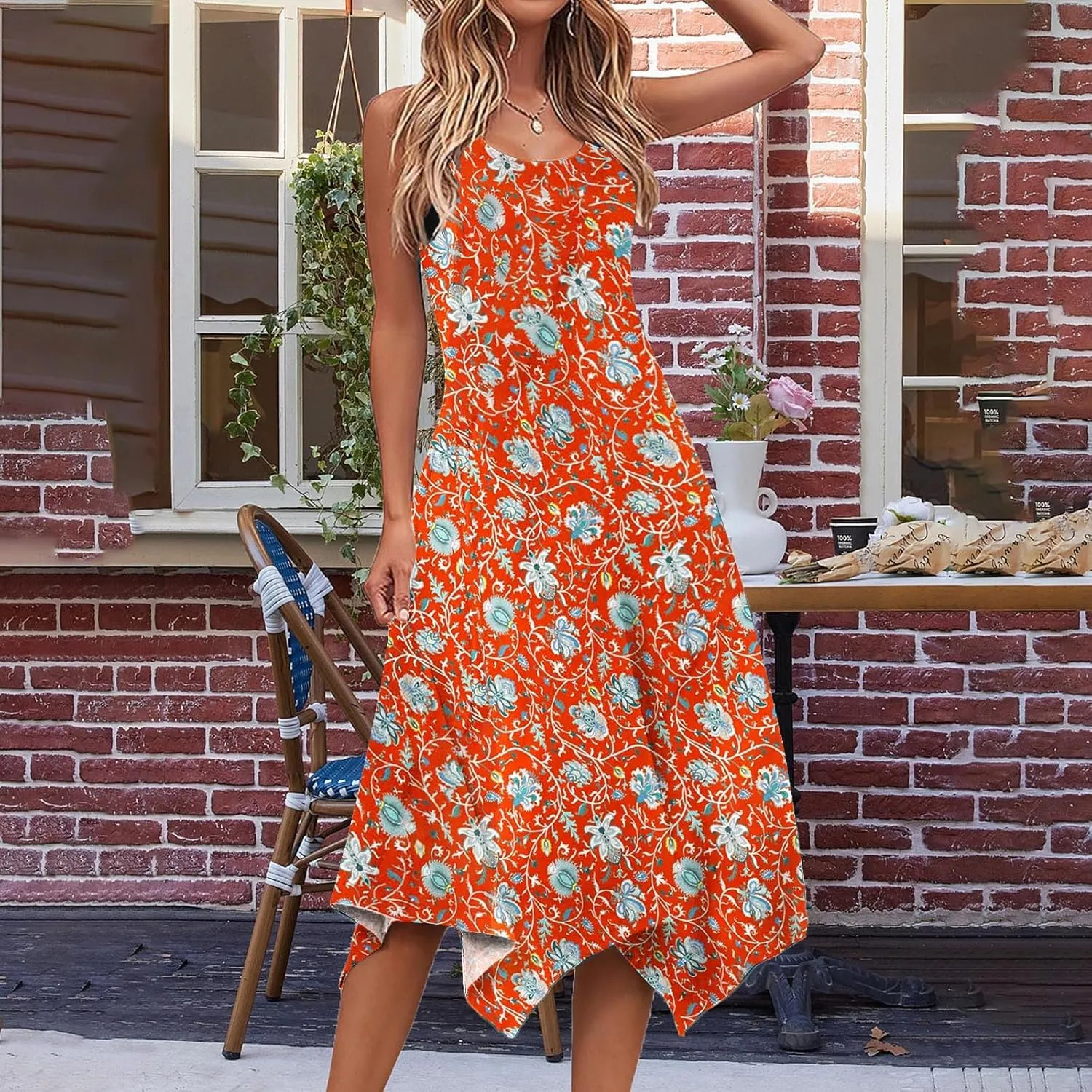 Ceboyel Women Boho Floral Summer Dresses Casual Tank Dress Sleeveless Sundreses Trendy Beach Vacation Clothing 2024